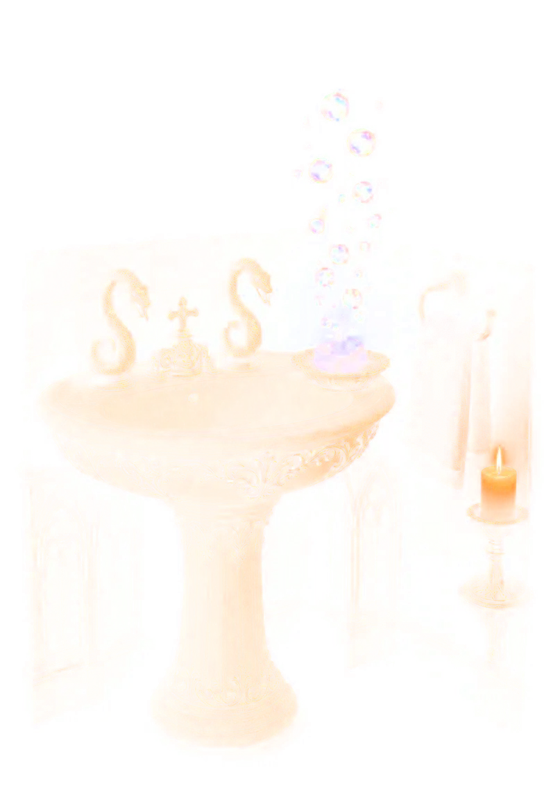Lavabo del castillo con burbujas de jabón mágico