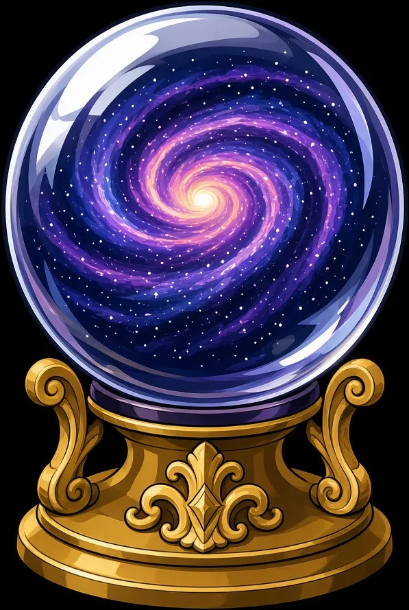 Bola de cristal con una galaxia dentro