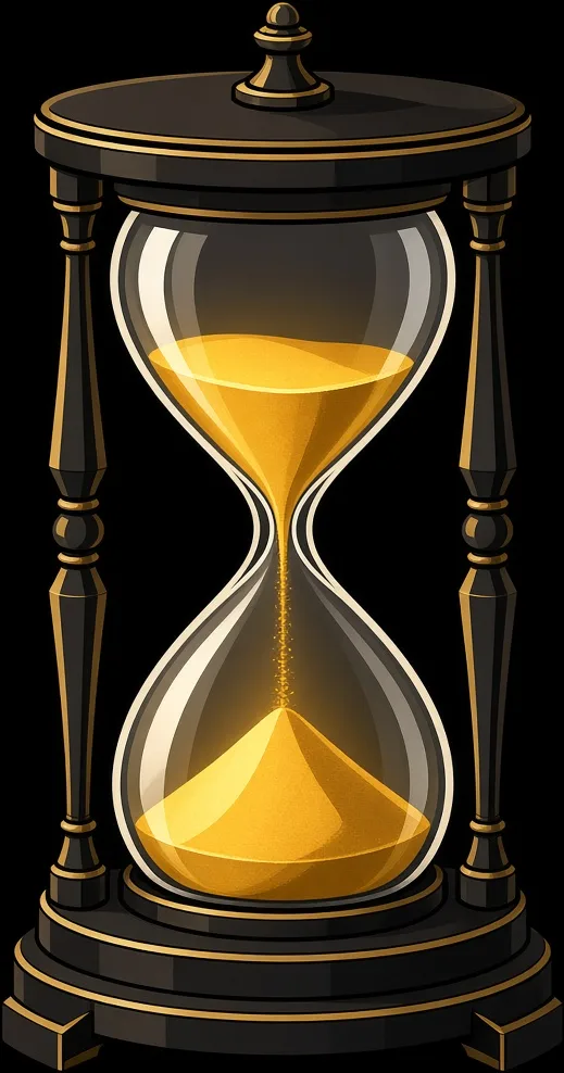 Reloj de arena dorado