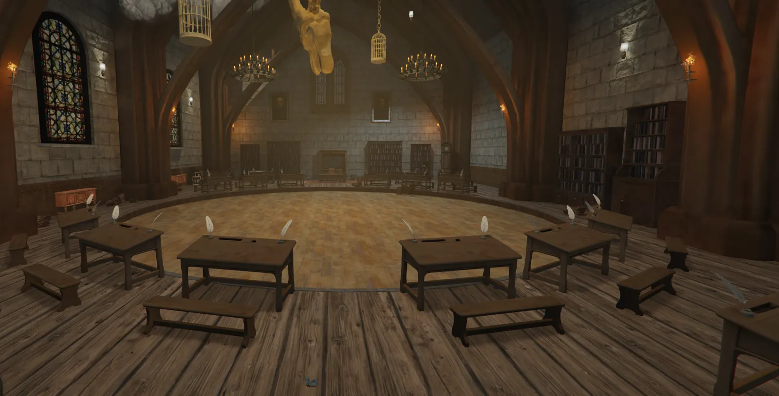 El aula redonda de las jaulas