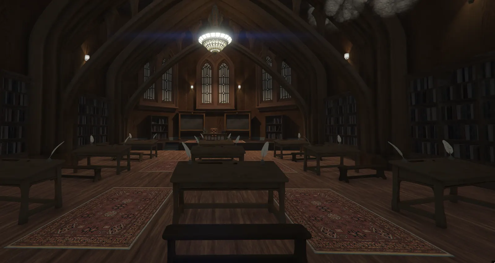 La biblioteca en penumbra